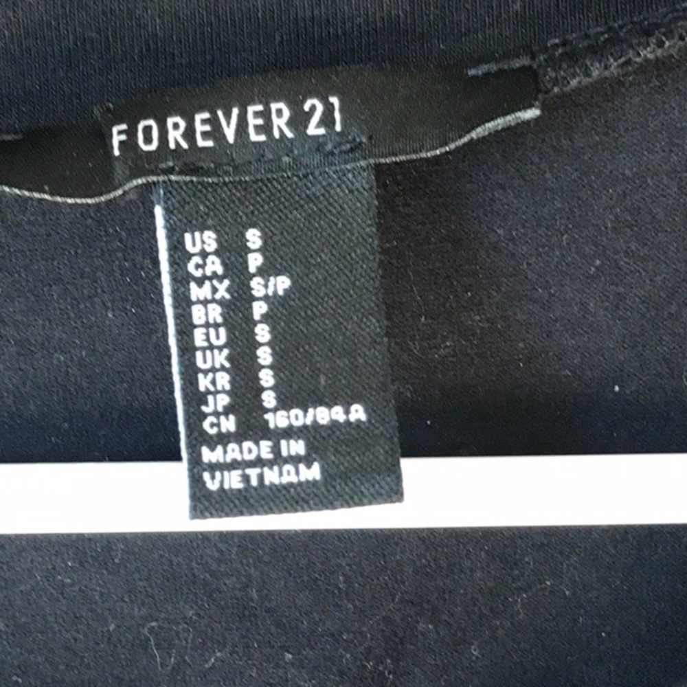 F21 black baseball tie tee - Picture 7 of 8